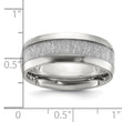 Stainless Steel Polished Glitter Paper Inlay Center 8mm Band - Birthstone Company