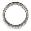 Damascus Steel Polished with Wood Inlay 8mm Band - Birthstone Company