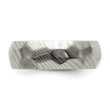 Damascus Steel Polished Faceted 7mm Band - Birthstone Company
