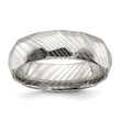 Damascus Steel Polished Faceted 7mm Band - Birthstone Company