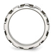 Stainless Steel Wedding Band with Diamond, Polished & Brushed Finish, Engravable - Birthstone Company