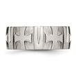 Stainless Steel Wedding Band with Diamond, Polished & Brushed Finish, Engravable - Birthstone Company