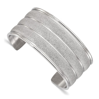 Stainless Steel Laser Cut Cuff Bangle - Birthstone Company