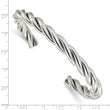 Stainless Steel Twisted Polished Cuff Bangle - Birthstone Company