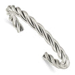 Stainless Steel Twisted Polished Cuff Bangle - Birthstone Company