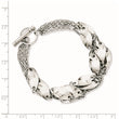 Stainless Steel Polished Swirl 8in Toggle Bracelet - Birthstone Company