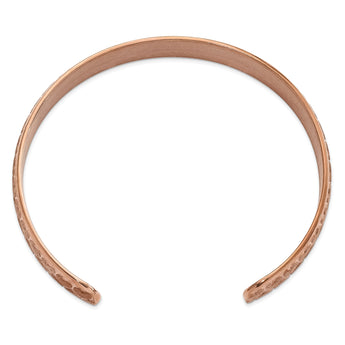 Stainless Steel Rose Gold Cuff Bangle - Birthstone Company
