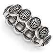 Stainless Steel Oval Antiqued Stretch Bracelet - Birthstone Company