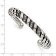 Stainless Steel Crystal Antiqued Cuff Bangle - Birthstone Company