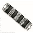 Stainless Steel Black Onyx Antiqued Bracelet - Birthstone Company