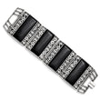 Stainless Steel Black Onyx Antiqued Bracelet - Birthstone Company
