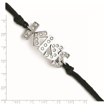 Stainless Steel CZ Kiss with 1.75ext Bracelet - Birthstone Company