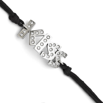 Stainless Steel CZ Kiss with 1.75ext Bracelet - Birthstone Company