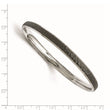Stainless Steel Polished/Laser Cut Black IP-plated Hammered Bangle - Birthstone Company