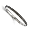 Stainless Steel Polished/Laser Cut Black IP-plated Hammered Bangle - Birthstone Company