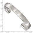 Stainless Steel Polished and Brushed Ridged Edge Bangle - Birthstone Company