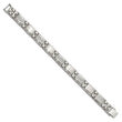 Stainless Steel Polished and Matte with 3/4 carat Diamond Bracelet for Men - Birthstone Company