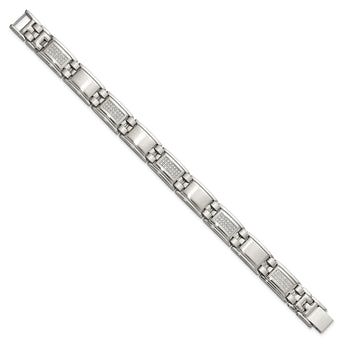 Stainless Steel Polished and Matte with 3/4 carat Diamond Bracelet for Men - Birthstone Company