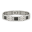 Stainless Steel Polished Black IP-plated Mesh with 1/3 carat Diamond Bracelet for Men - Birthstone Company