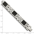 Stainless Steel Polished Black IP-plated Mesh with 1/3 carat Diamond Bracelet for Men - Birthstone Company