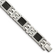 Stainless Steel Polished Black IP-plated Mesh with 1/3 carat Diamond Bracelet for Men - Birthstone Company
