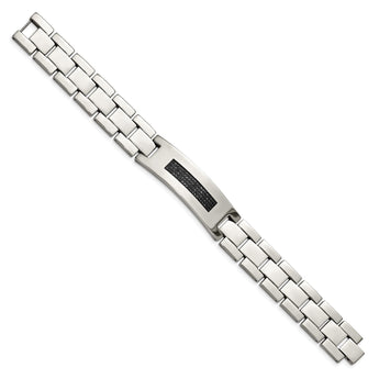 Stainless Steel Polished with 1/2 carat Diamond Bracelet for Men 8.25 in - Birthstone Company