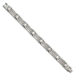 Stainless Steel Antiqued and Matte with 1/10 carat Diamond Bracelet for Men - Birthstone Company