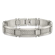 Stainless Steel Antiqued and Matte with 1/10 carat Diamond Bracelet for Men - Birthstone Company