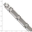 Stainless Steel Antiqued and Matte with 1/10 carat Diamond Bracelet for Men - Birthstone Company
