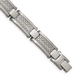 Stainless Steel Antiqued and Matte with 1/10 carat Diamond Bracelet for Men - Birthstone Company