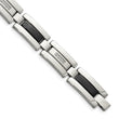 Stainless Steel Polished Black IP-plated with 1/4 carat Diamond Bracelet for Men - Birthstone Company