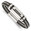 Stainless Steel Polished Black IP-plated with 1/10 carat Black Diamond Bracelet for Men - Birthstone Company