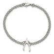 Stainless Steel Polished Wishbone Bracelet - Birthstone Company