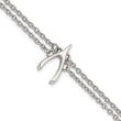 Stainless Steel Polished Wishbone Bracelet - Birthstone Company