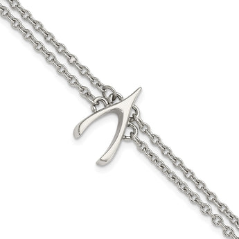 Stainless Steel Polished Wishbone Bracelet - Birthstone Company