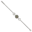 Stainless Steel Polished Black Mop & Crystal with . ext Bracelet for Women - Birthstone Company