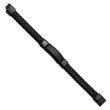Stainless Steel Brushed And Polished Black IP-Plated Braided Leather Bracelet - Birthstone Company
