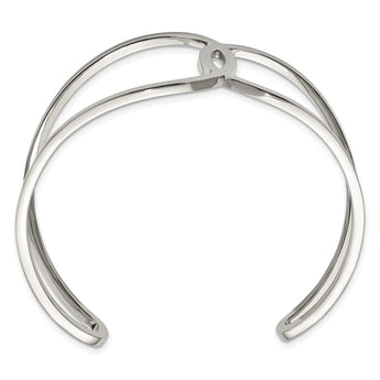 Stainless Steel Polished Cuff Bangle - Birthstone Company
