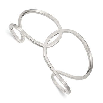 Stainless Steel Polished Cuff Bangle - Birthstone Company