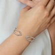 Stainless Steel Polished with CZ Flexible Cuff Bangle - Birthstone Company