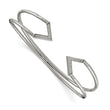 Stainless Steel Polished with CZ Flexible Cuff Bangle - Birthstone Company