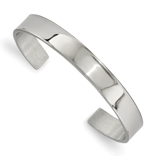 Stainless Steel Polished 8.85mm Cuff Bangle - Birthstone Company