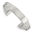 Stainless Steel Polished ID Plate Cuff Bangle - Birthstone Company
