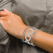 Stainless Steel Polished Circle Design 50.00mm Cuff Bangle - Birthstone Company