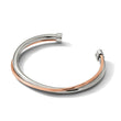Stainless Steel Polished Rose IP-plated Twisted Cuff Bangle - Birthstone Company