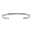 Stainless Steel Polished Love CZ 3mm Cuff Bangle - Birthstone Company