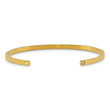 Stainless Steel Yellow IP-plated Love you to the Moon CZ 3mm Cuff Bangle - Birthstone Company