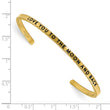 Stainless Steel Yellow IP-plated Love you to the Moon CZ 3mm Cuff Bangle - Birthstone Company