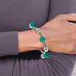 Stainless Steel Polished with Imit.Turquoise Beads with ext. Bracelet for Women - Birthstone Company