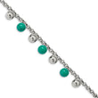Stainless Steel Polished with Imit.Turquoise Beads with ext. Bracelet for Women - Birthstone Company